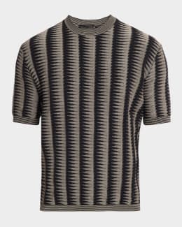 Emporio Armani Men's Textured Jersey Full-Zip Sweater | Neiman Marcus