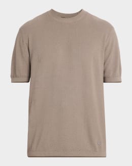 Giorgio Armani Chevron Silk-Cotton T-Shirt | Neiman Marcus