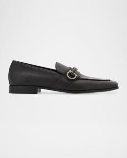 ferragamo dress shoes Devis Leather Derby 7.5 / White Lugged rubber outsole Ferragamo Men Moccasin with Gancini
