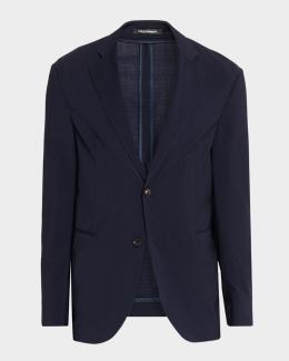 Emporio Armani Men's Nylon Stretch Blazer with Removable Hood