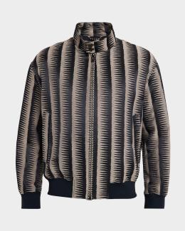 Emporio Armani Men's Oversized-Pocket Leather Bomber Jacket