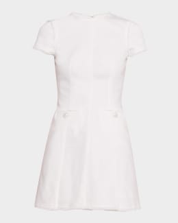 cinq a sept sheryl tailored crystal button mini dress Cinq  Sept Sheryl Tailored Mini Dress - Black / Ivory