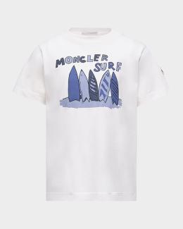 美品 MONCLER 22SS ハワイ マリン サーフ グラフィックTシャツ Moncler Boy's Surf-Print Cotton Jersey T-Shirt, Size 4-6 | Neiman