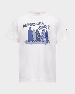 美品 MONCLER 22SS ハワイ マリン サーフ グラフィックTシャツ Moncler Boy's Surf-Print Cotton Jersey T-Shirt, Size 4-6 | Neiman