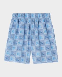 Burberry Boy's Check Cotton Oxford Shorts, Size 6M-3 | Neiman Marcus