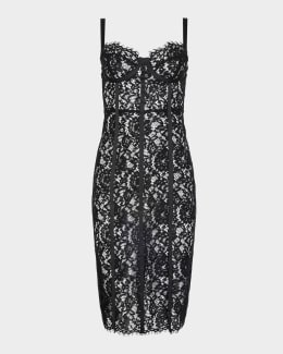 L'Agence Flyn Wire-Cup Midi Dress | Neiman Marcus