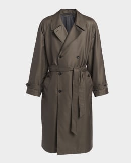 Giorgio Armani Men's Cashmere Herringbone Double-Breasted Overcoat