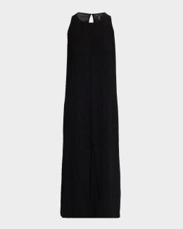 eileen fisher halter dress Sleeveless Crinkled Silk Midi white ruffle mini dress