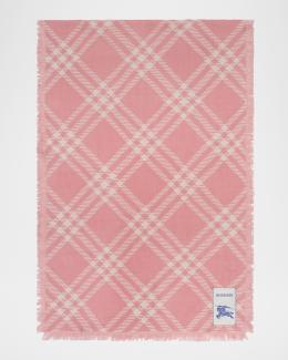 Burberry Reversible Check Wool Silk Scarf | Neiman Marcus