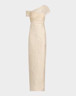 Theia Gaia Strapless Mikado Column Gown | Neiman Marcus
