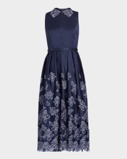 Bronx Banco Courtney Blanc Bow-Front Lace Mini Dress | Neiman Marcus