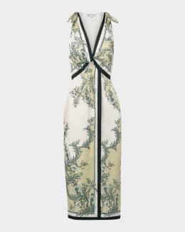 veronica beard ella embroidered midi dress Ella Embroidered Midi Dress in Bluebell/Ecru main image 0