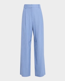 J4053 美品 ロータ 25SS 581リネン1Pスラックス インディゴ 50 Veronica Beard Zosia Crochet Drawstring Pants | Neiman Marcus