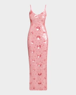 L'Agence Sutton Beaded-Strap Maxi Dress | Neiman Marcus