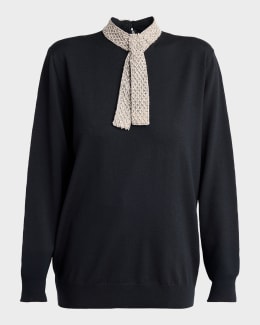 Valentino Garavani Tieneck Knit Top | Neiman Marcus