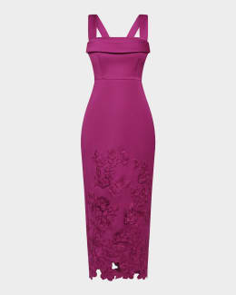 gia beaded shawl-embellished dress Theia Gia Beaded-Shawl Bodycon Midi Dress