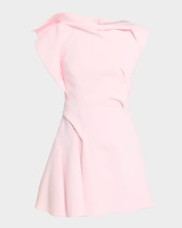Acler Geneva Metallic Pleated Mini Dress | Neiman Marcus