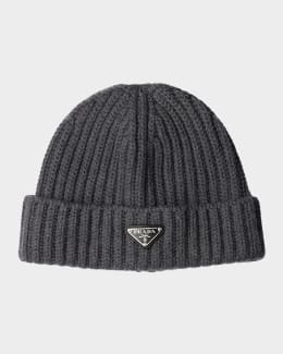 Prada Melange Wool Rib Beanie | Neiman Marcus