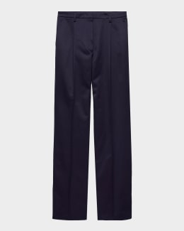 Prada Silk Straight-Leg Pants | Neiman Marcus