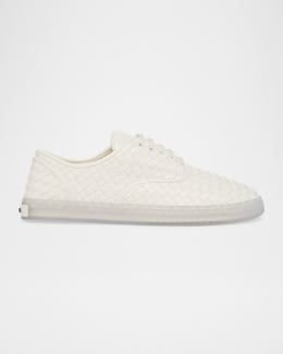 Bottega Veneta Men's Orbit Flash Laminated Leather Low-Top