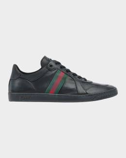Gucci Men's Embroidered GG Low-Top Sneakers | Neiman Marcus