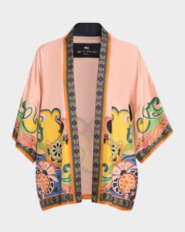 Etro Lace Single-Breasted Crop Jacket | Neiman Marcus