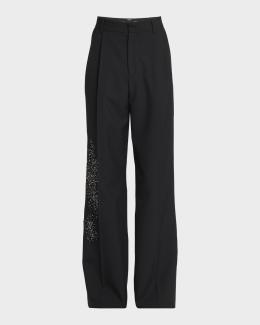 Amiri Men's Leather Wide-Leg Track Pants | Neiman Marcus