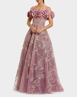 milly petunia strapless lace a-line midi dress Petunia Lace Gown in Rose Quartz