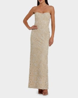 mac duggal gold strapless dress Gold Strapless Sequin Trumpet Gown main image 1