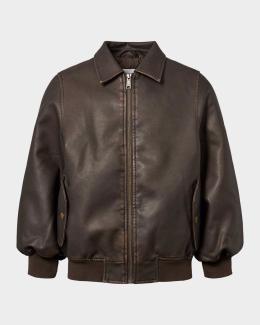 BOSS Boy's Logo Embroidered Bomber Jacket, Size 4-14 | Neiman Marcus