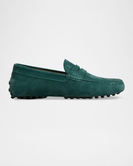 Tod's Men's Pantofola Gomma Rafia TV Suede Loafers | Neiman Marcus