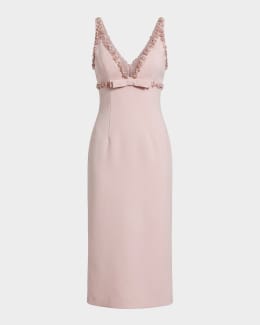 Mac Duggal Lace Tiered Fit & Flare Midi-Dress | Neiman Marcus