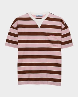 Prada Logo-Print Jersey Short-Sleeve T-Shirt | Neiman Marcus