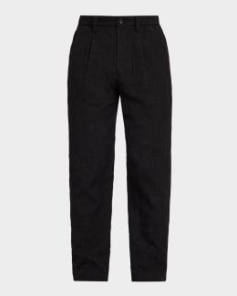 Issey Miyake Men's Pleated Wool Tweed Trousers | Neiman Marcus