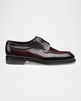 Santoni Men's Easy Leather Rubber-Sole Derby Shoes | Neiman Marcus