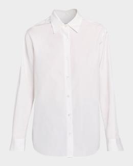 Callas Milano Savile Pleated Button-Down Shirt | Neiman Marcus