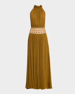 Retrofete Thalia Metallic Halter Gown | Neiman Marcus