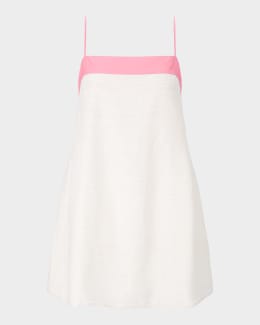 STAUD Ellison Square-Neck Sleeveless Stitched Midi Dress | Neiman Marcus