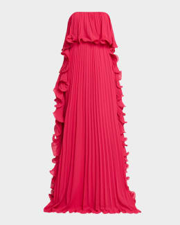 badgley mischka pleated stretch crepe wrap-effect dress Badgley Mischka Pleated Stretch Crepe Wrap-Effect Dress In Watermelon - 40%  Off