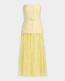 badgley mischka gold pleated midi dress Badgley Mischka Gold Pleated Midi Dress Size 8 Designer MSRP $550