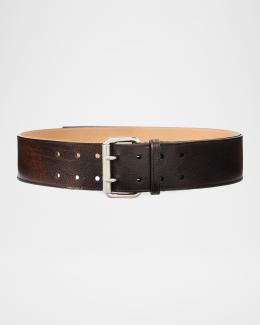 Ralph Lauren Collection Plaque-Buckle Calfskin Belt | Neiman  display picture 3