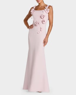 Mac Duggal Beaded Chiffon Midi Dress | Neiman Marcus