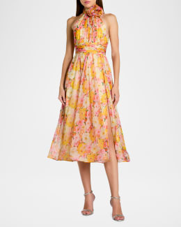 mac duggal gold strapless brocade midi dress with pockets Mac Duggal Women's Strapless Floral Brocade A-line Midi Dress - Pink - Size 10 main image 0