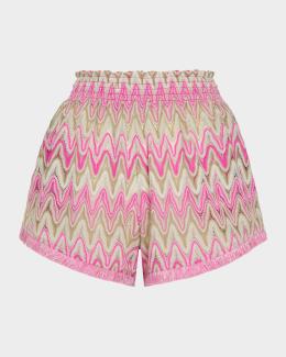Solid and Striped The Hudson Striped Knit Shorts | Neiman Marcus