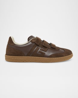 Balmain Men's Racing Suede and Textile Low-Top Sneakers | Neiman
