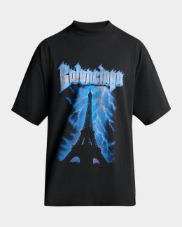 Balenciaga Men's 3B Logo Oversized T-Shirt | Neiman Marcus