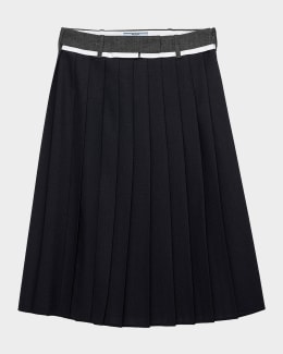 Prada Zip-Front Light Re-Nylon Full Midi Skirt | Neiman Marcus
