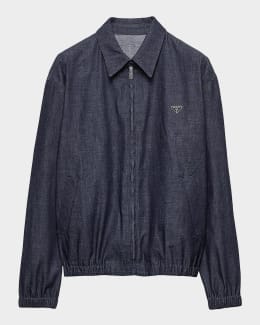 Prada Men's Single-Breasted Linen Jacket | Neiman Marcus