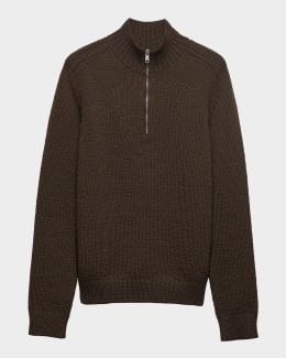 Givenchy Men's Wool Knit Grosgrain-Trim Crewneck Sweater | Neiman