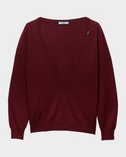Prada Short Sleeve Cashmere Sweater | Neiman Marcus